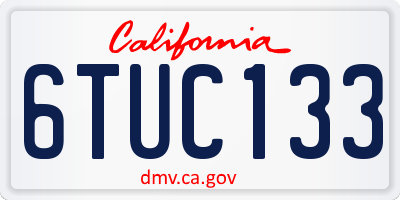 CA license plate 6TUC133