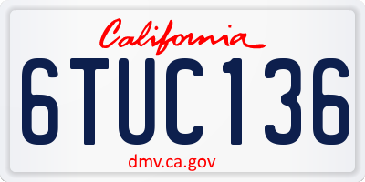 CA license plate 6TUC136