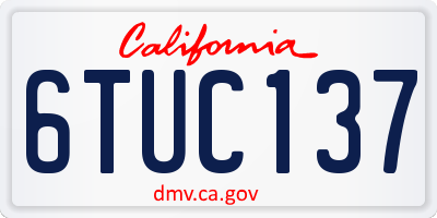 CA license plate 6TUC137