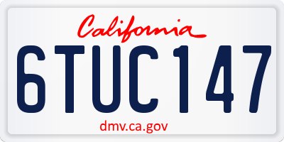 CA license plate 6TUC147