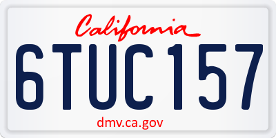CA license plate 6TUC157