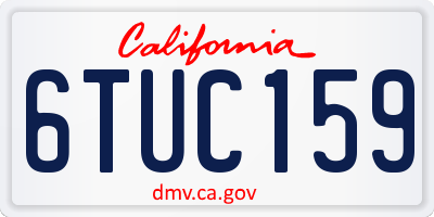 CA license plate 6TUC159
