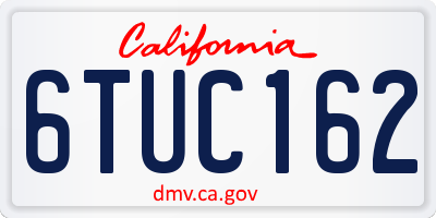 CA license plate 6TUC162