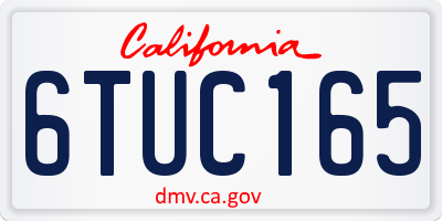 CA license plate 6TUC165