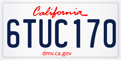 CA license plate 6TUC170