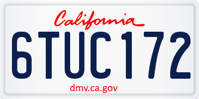 CA license plate 6TUC172