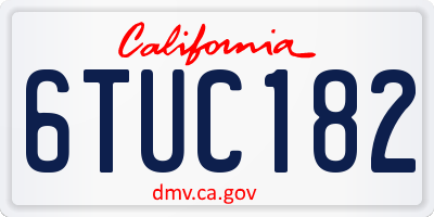 CA license plate 6TUC182