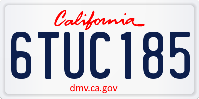 CA license plate 6TUC185