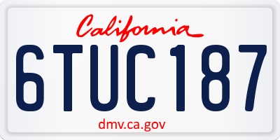 CA license plate 6TUC187