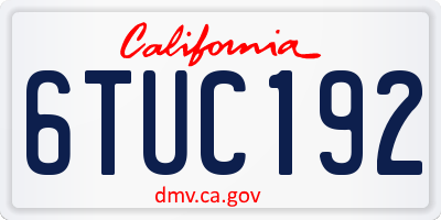 CA license plate 6TUC192