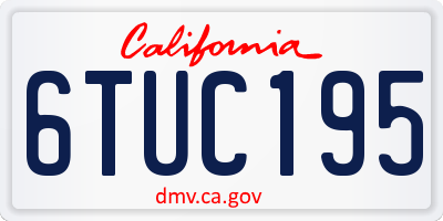 CA license plate 6TUC195