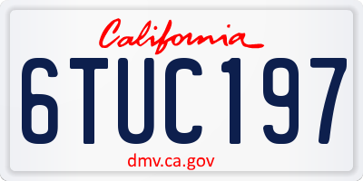 CA license plate 6TUC197