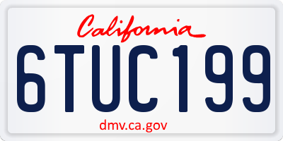 CA license plate 6TUC199