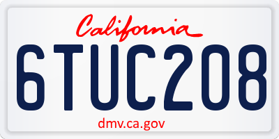 CA license plate 6TUC208