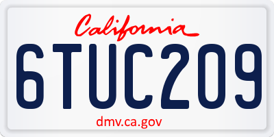 CA license plate 6TUC209