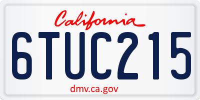 CA license plate 6TUC215