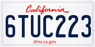 CA license plate 6TUC223