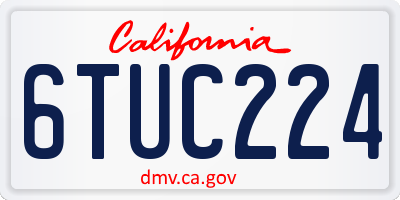 CA license plate 6TUC224