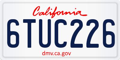 CA license plate 6TUC226