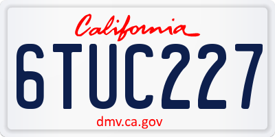 CA license plate 6TUC227