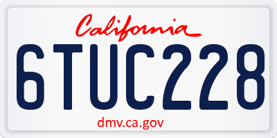 CA license plate 6TUC228