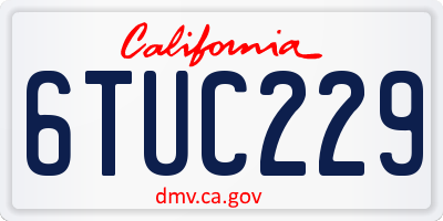 CA license plate 6TUC229