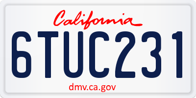 CA license plate 6TUC231