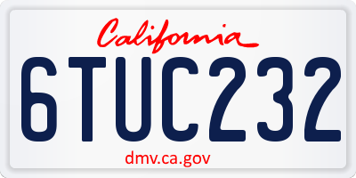 CA license plate 6TUC232