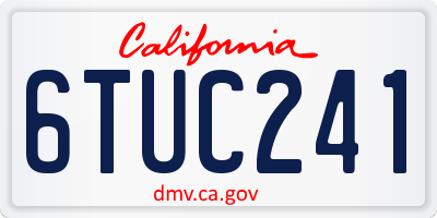 CA license plate 6TUC241