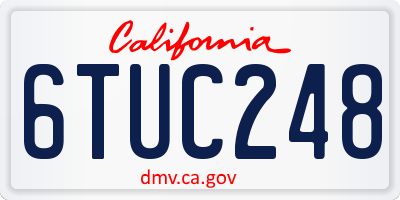 CA license plate 6TUC248