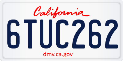 CA license plate 6TUC262