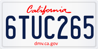 CA license plate 6TUC265