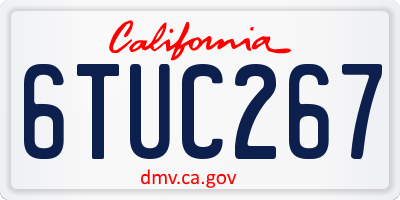 CA license plate 6TUC267