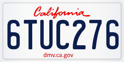 CA license plate 6TUC276