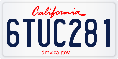 CA license plate 6TUC281