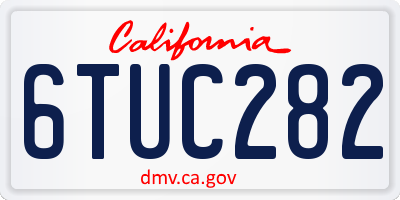 CA license plate 6TUC282
