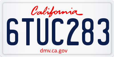 CA license plate 6TUC283
