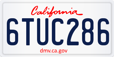 CA license plate 6TUC286