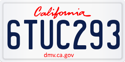 CA license plate 6TUC293