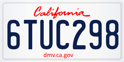 CA license plate 6TUC298