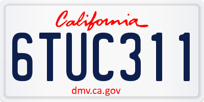 CA license plate 6TUC311