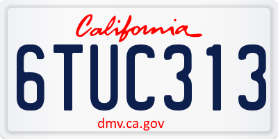 CA license plate 6TUC313