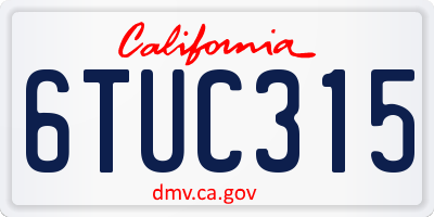 CA license plate 6TUC315