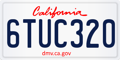 CA license plate 6TUC320