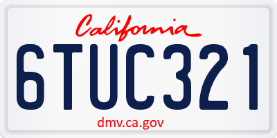 CA license plate 6TUC321