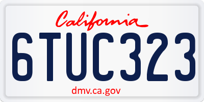 CA license plate 6TUC323