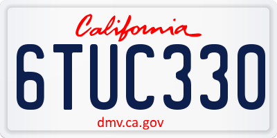 CA license plate 6TUC330