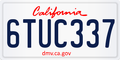 CA license plate 6TUC337