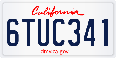 CA license plate 6TUC341