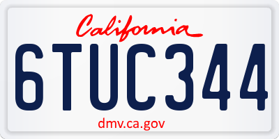 CA license plate 6TUC344